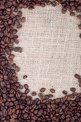 Image showing Brown roasted coffee beans.