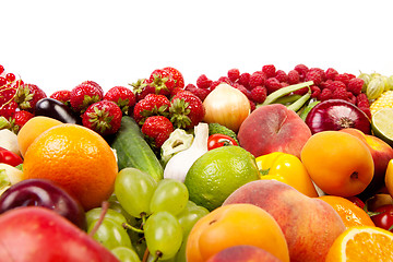 Image showing Huge group of fresh vegetables and fruits