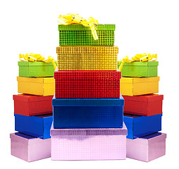 Image showing Colour gift boxes