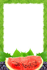 Image showing Watermelon and grape