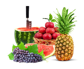 Image showing Colorful healthy fresh fruit