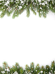 Image showing Christmas framework with snow isolated on white background