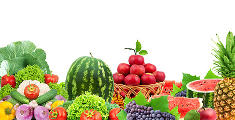 Image showing Fresh fruits and vegetables