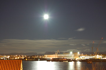 Image showing night shipyard