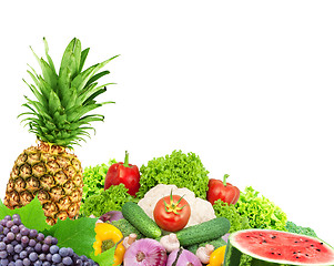 Image showing Fresh fruits and vegetables