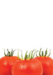 Image showing Three red tomatos isolated on white background