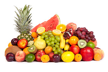 Image showing Huge group of fresh fruits