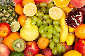 Image showing Huge group of fresh fruits