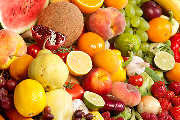 Image showing Huge group of fresh vegetables and fruits