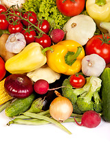 Image showing Group of fresh vegetables isolated on white