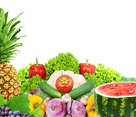 Image showing Fresh fruits and vegetables