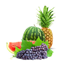 Image showing Colorful healthy fresh fruit.