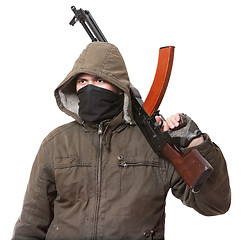 Image showing Terrorist with weapon