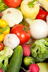 Image showing Group of fresh vegetables isolated on white