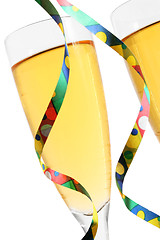 Image showing Champagne and Streamers