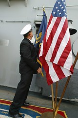 Image showing Amrican man with flag