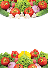 Image showing Assorted fresh vegetables isolated on white background