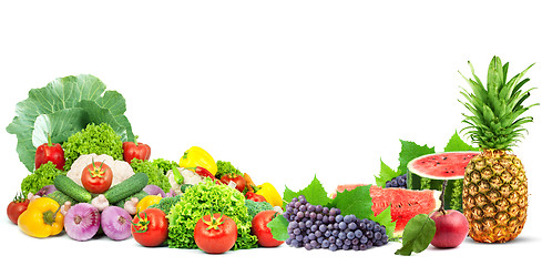 Image showing Fresh fruits and vegetables