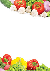 Image showing Assorted fresh vegetables isolated on white background