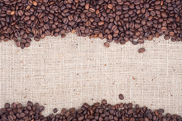 Image showing Brown roasted coffee beans.