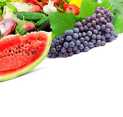 Image showing Fresh fruits and vegetables