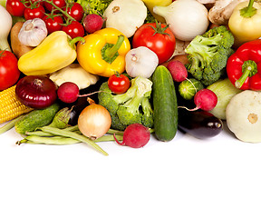 Image showing Group of fresh vegetables isolated on white