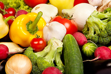 Image showing Group of fresh vegetables isolated on white