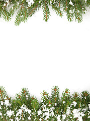 Image showing Christmas framework with snow isolated on white background