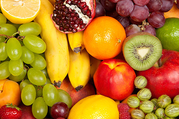 Image showing Huge group of fresh fruits