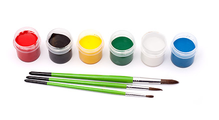 Image showing Paints with a paintbrush