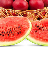 Image showing Watermelon and apples