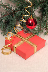 Image showing Christmas decoration and gift box