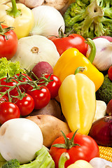 Image showing Group of fresh vegetables isolated on white