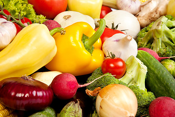 Image showing Group of fresh vegetables isolated on white