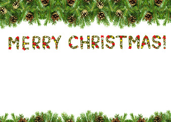 Image showing Christmas card with a christmas ornamen