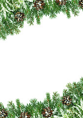 Image showing Christmas framework with snow isolated on white background