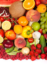 Image showing Huge group of fresh vegetables and fruits