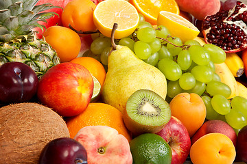 Image showing Huge group of fresh fruits