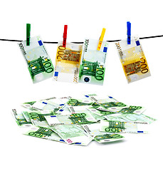 Image showing Banknotes drying