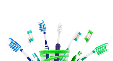 Image showing Colorfull toothbrushes 