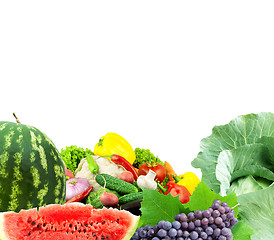 Image showing Fresh fruits and vegetables