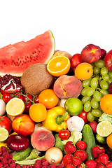 Image showing Huge group of fresh vegetables and fruits