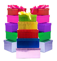 Image showing Colour gift boxes