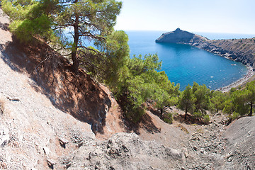 Image showing Summer view seacoast. Sudak beach. Black Sea, Ukraine