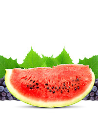 Image showing Watermelon and grape