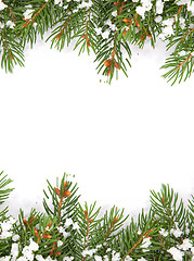 Image showing Christmas framework with snow isolated on white background