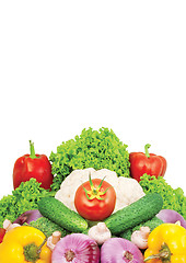 Image showing Assorted fresh vegetables isolated on white background