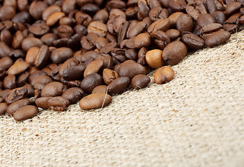 Image showing Brown roasted coffee beans.