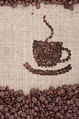 Image showing Brown roasted coffee beans.