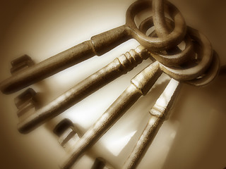Image showing Antique Keys - Brown